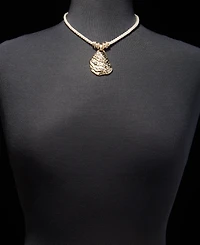 lonna & lilly Pave Oyster Shell Pendant Necklace, 16" + 3" extender