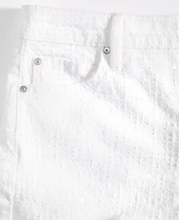 I.n.c. International Concepts Women's Wide Leg Sequin Embellished Ankle Jean, Macy's Exclusive