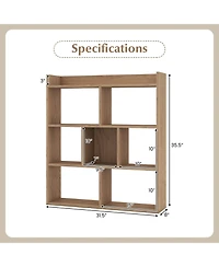 Slickblue 7 Cube Open Back Bookshelf with Anti Tip Safety Wall Anchor