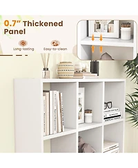 Slickblue 9-Cube Storage Bookcase with Removable Shelves and Lifted Base