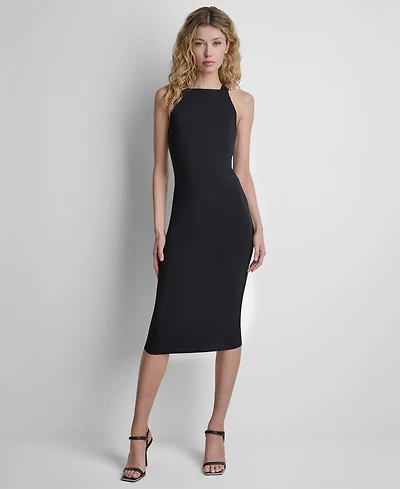 Dkny Women's High Square Neck Midi Dress