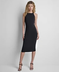 Dkny Women's High Square Neck Midi Dress