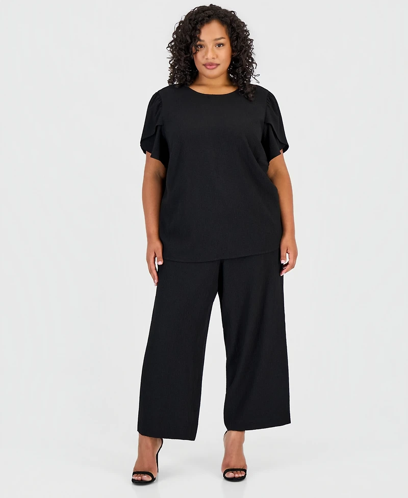 Anne Klein Essentials Plus Tulip-Sleeve Top