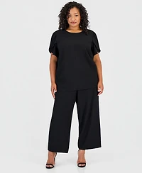 Anne Klein Essentials Plus Tulip-Sleeve Top