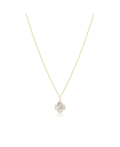 The Lovery Mother of Pearl Lucky Clover Necklace 14K Gold