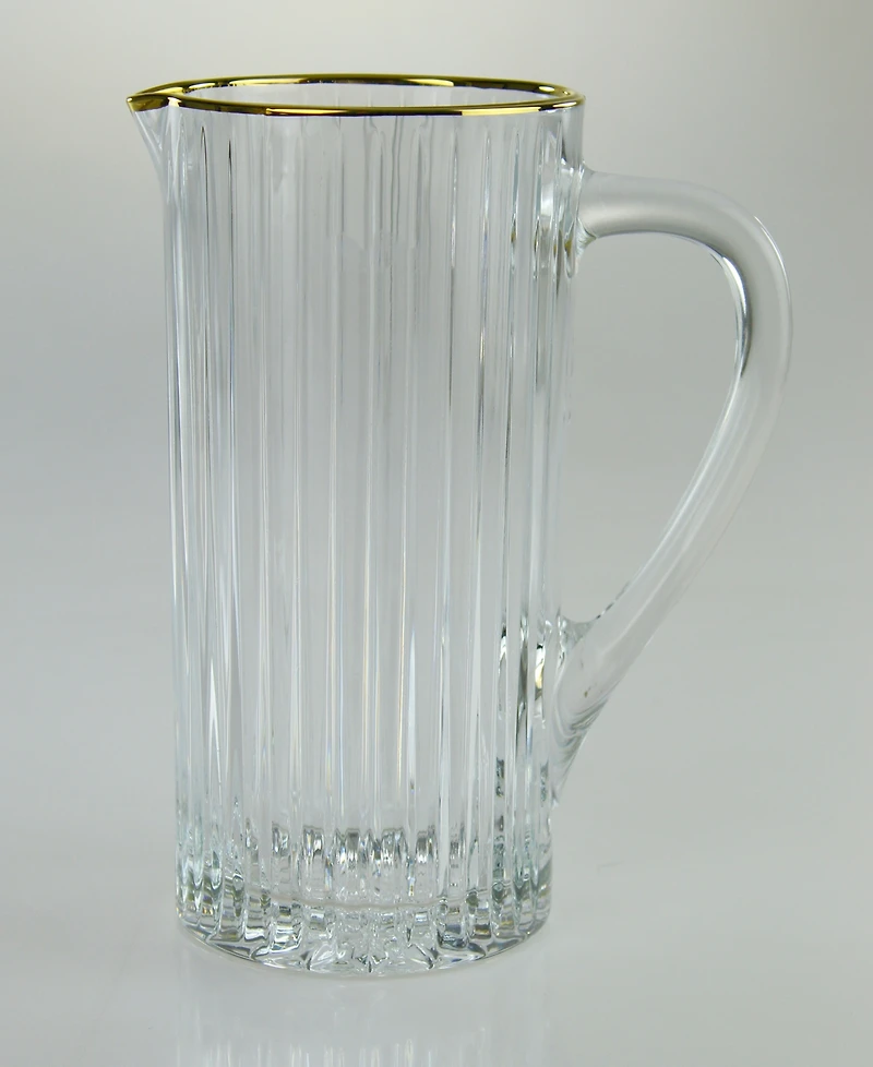 Classic Touch Linear Design Rimmed Pitcher