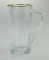 Classic Touch Linear Design Rimmed Pitcher
