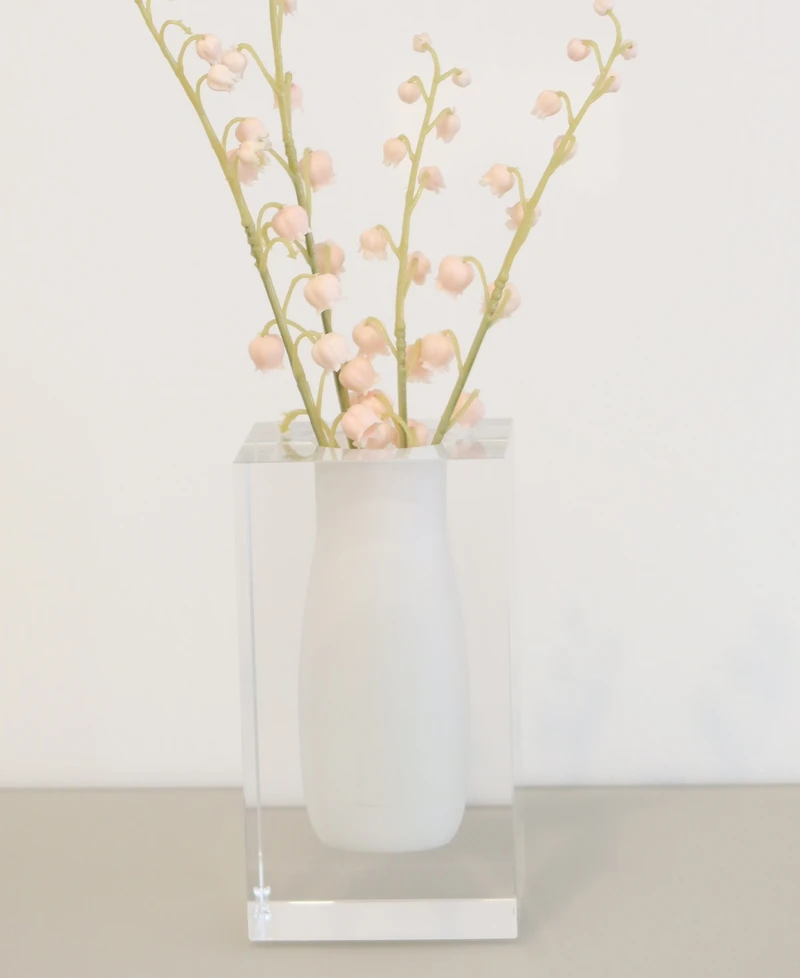 Classic Touch Double Wall Crystal Bud Vase