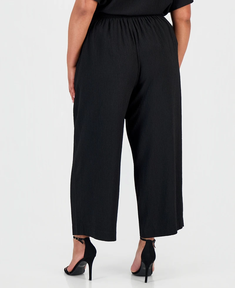 Anne Klein Essentials Plus Pull-On Crop Straight-Leg Pants
