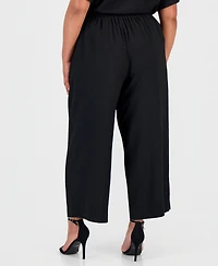 Anne Klein Essentials Plus Pull-On Crop Straight-Leg Pants