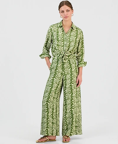 I.n.c. International Concepts Petite Printed High-Rise Wide-Leg Pants, Macy's Exclusive