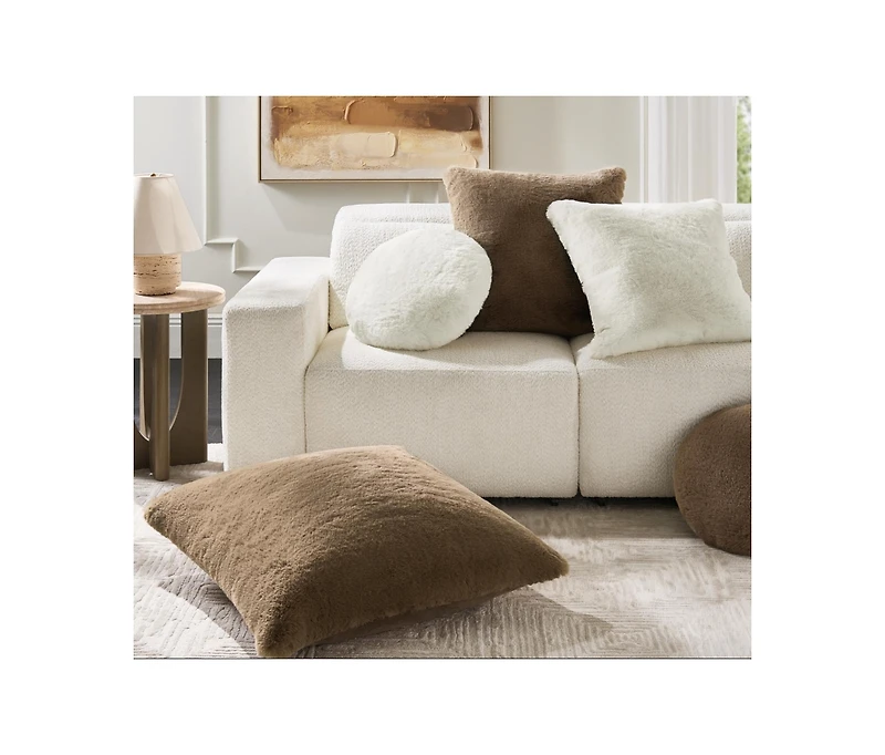 Z Gallerie Shay Faux Fur Round Pillow 18"