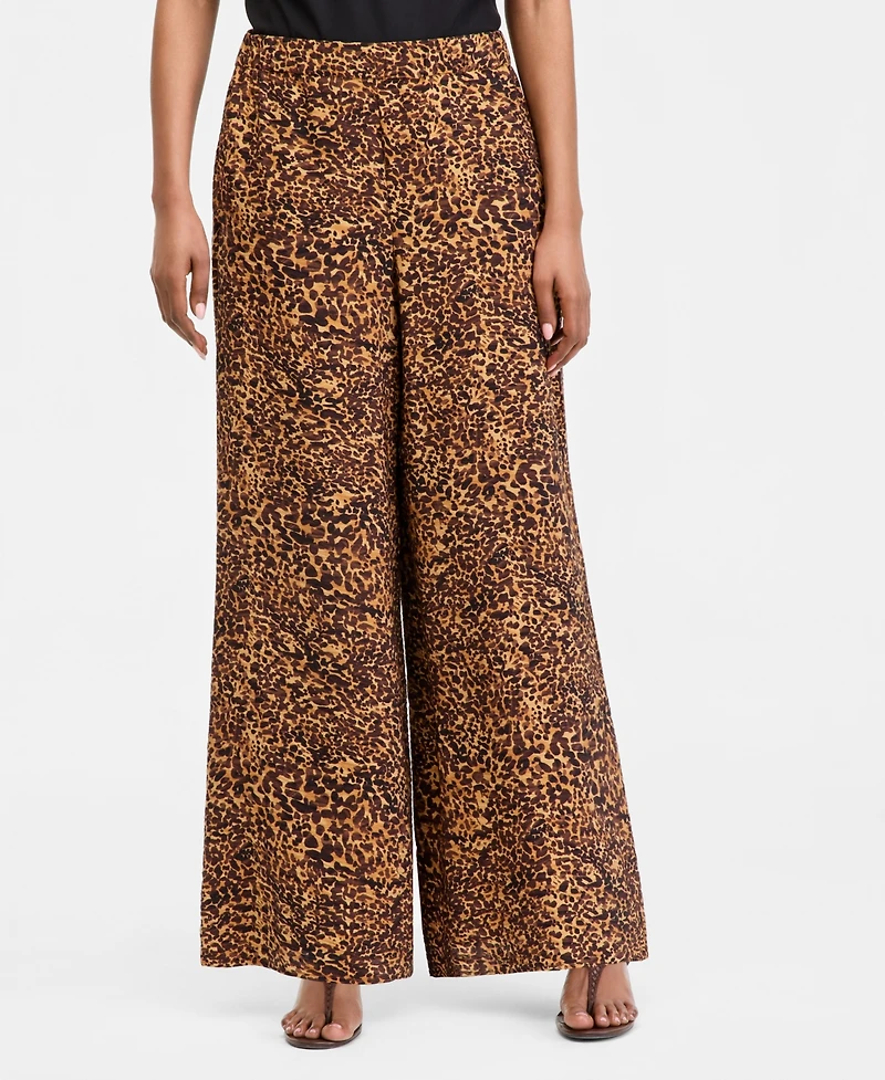 I.n.c. International Concepts Women's Animal-Print High Rise Wide-Leg Pants, Macy's Exclusive