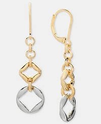 Karl Lagerfeld Paris Puffy Geometric Link Linear Drop Earrings