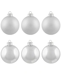 Northlight 6-Piece Shiny and Matte Silver Glass Ball Christmas Ornament Set 3.25" 80mm