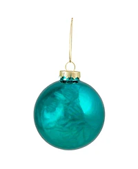 Northlight 6-Piece Shiny and Matte Turquoise Blue Glass Ball Christmas Ornament Set 3.25" 80mm