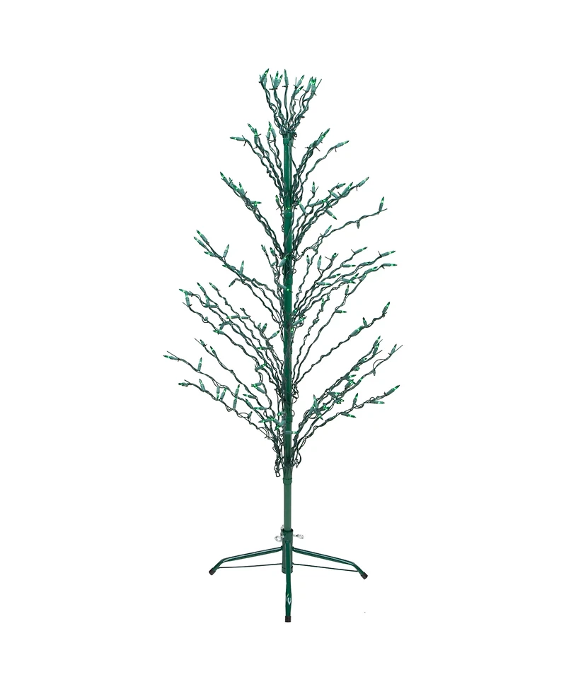 Northlight 4' Green Lighted Christmas Cascade Twig Tree Outdoor Decoration - Green Lights
