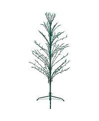 Northlight 4' Green Lighted Christmas Cascade Twig Tree Outdoor Decoration - Green Lights