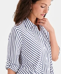 Style & Co Petite Collared Neck Button-Down Top, Macy's Exclusive