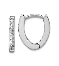 Curata Jewelry 18k Yellow or White Gold 0.16cttw Diamond Wishbone Hoop Earrings -15x12mm .16 dwt