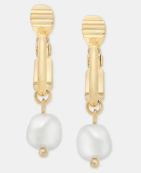 Lauren Ralph Lauren Imitation Pearl Charm Clip-On Hoop Earrings