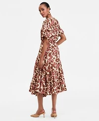 I.N.C. International Concepts Puff Sleeve Printed Top Midi Skirt Macys Exclusive