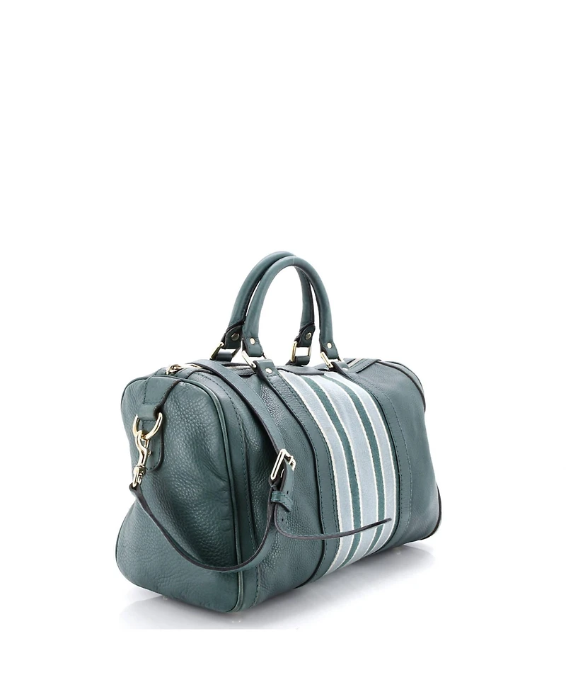 Pre-Owned Gucci Medium Vintage Web Boston Bag Leather