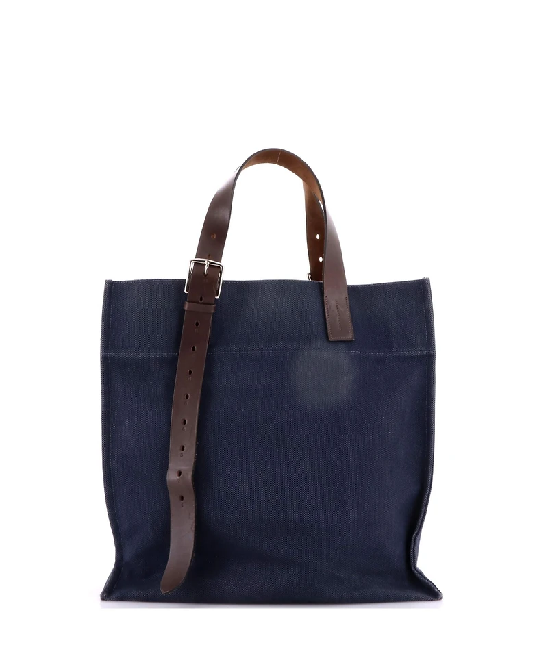 Pre-Owned HERMES Etriviere Shopping Tote Toile and Leather