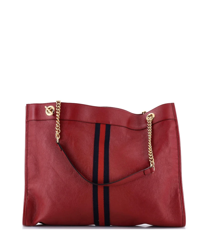 Pre-Owned Gucci Large Rajah Chain Tote Leather