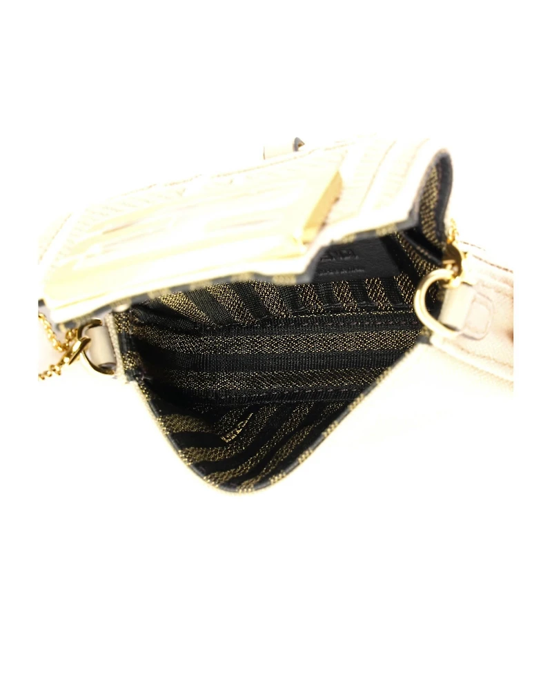 Pre-Owned Fendi Nano Chain Baguette Charm Bag Zucca Canvas