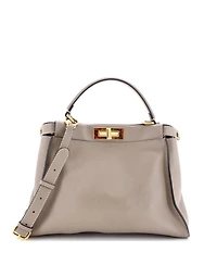 Pre-Owned Fendi Regular Peekaboo Bag Leather with Plexiglass Detail