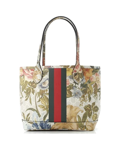 Pre-Owned Gucci Medium Ophidia Tote Water Flora Gg Coated Canvas