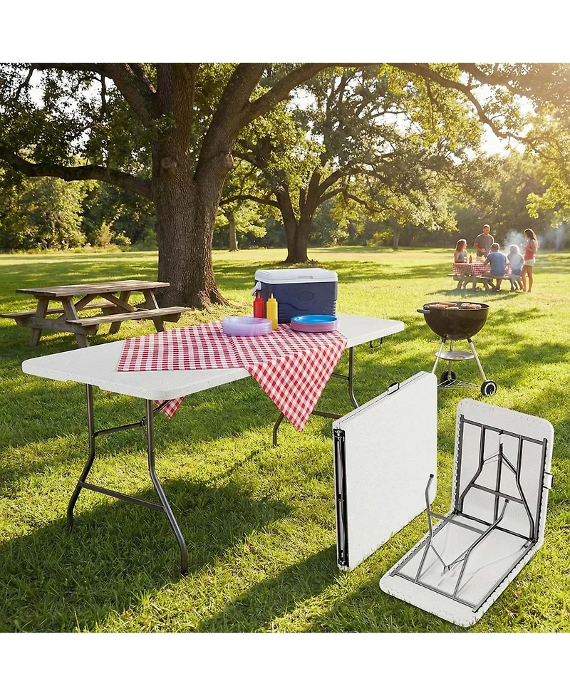 Boyel Living 6FT Folding Table - Large, Waterproof & Easy Storage for Family Gatherings & Outdoor Dining