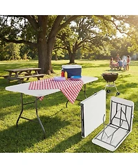Boyel Living 6FT Folding Table - Large, Waterproof & Easy Storage for Family Gatherings & Outdoor Dining