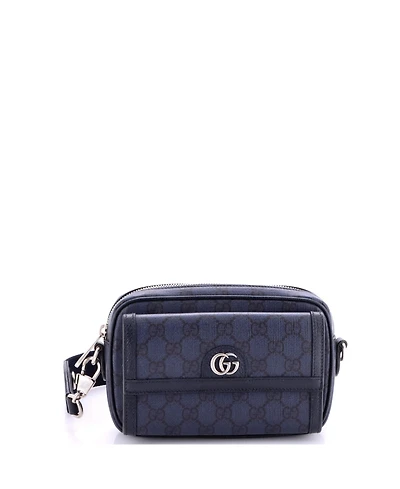 Pre-Owned Gucci Mini Ophidia Front Pocket Camera Bag Gg Coated Canvas