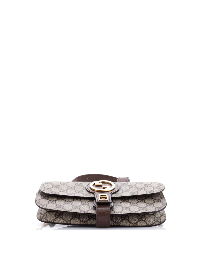 Pre-Owned Gucci Blondie Flap Pocket Belt Bag Gg Coated Canvas