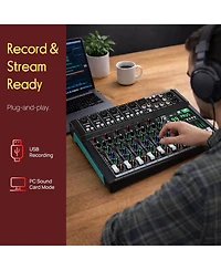 Pyle 10-Ch. Bluetooth Studio Mixer with Dsp Effects PMX510