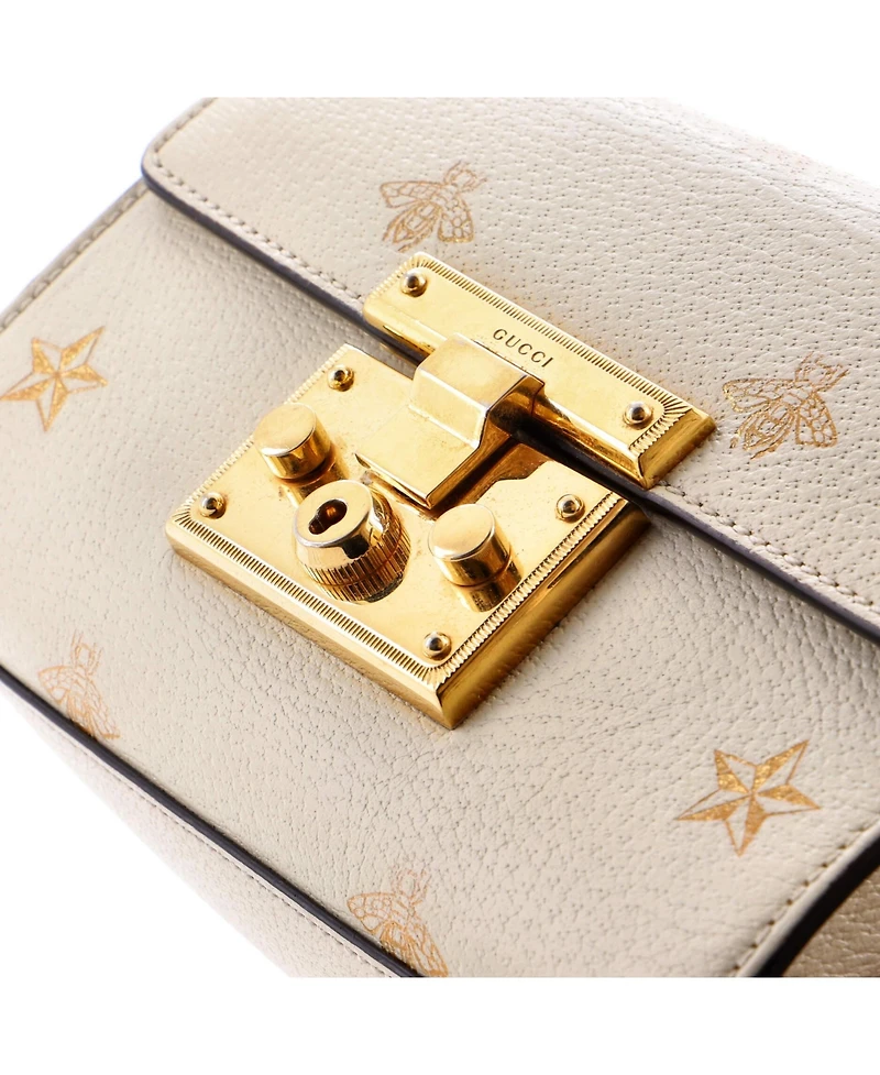 Pre-Owned Gucci Small Padlock Shoulder Bag Printed Leather