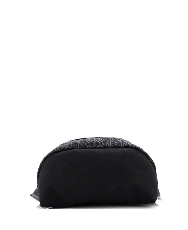 Pre-Owned Loewe Round Slim Backpack Leather and Anagram Jacquard