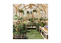 Aecojoy 6x7 Ft Wooden Greenhouse for Outdoors, Walk-in Garden Greenhouse with Plant Stand, Lockable Door