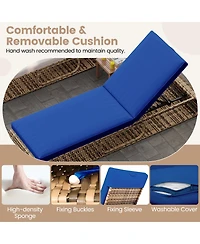 Gymax Chaise Lounge Chair w/ Adjustable Backrest Cushion and Storage Outdoor