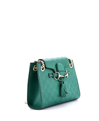 Pre-Owned Gucci Small Emily Chain Flap Shoulder Bag Guccissima Leather