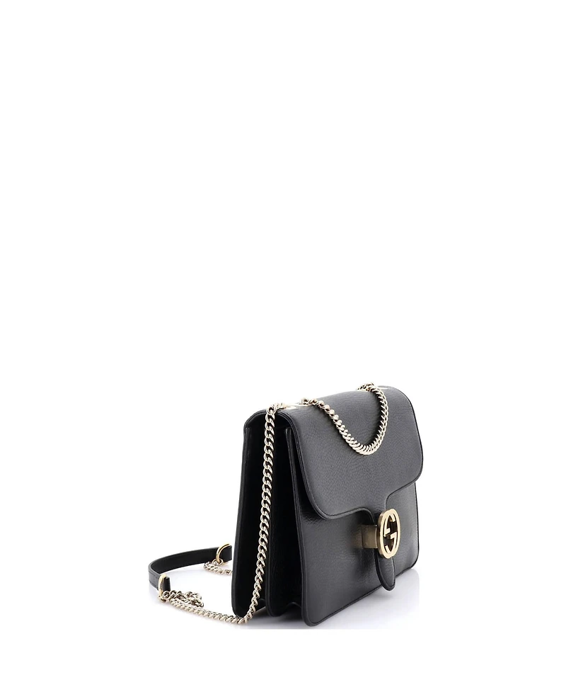 Pre-Owned Gucci Medium Interlocking Shoulder Bag Leather