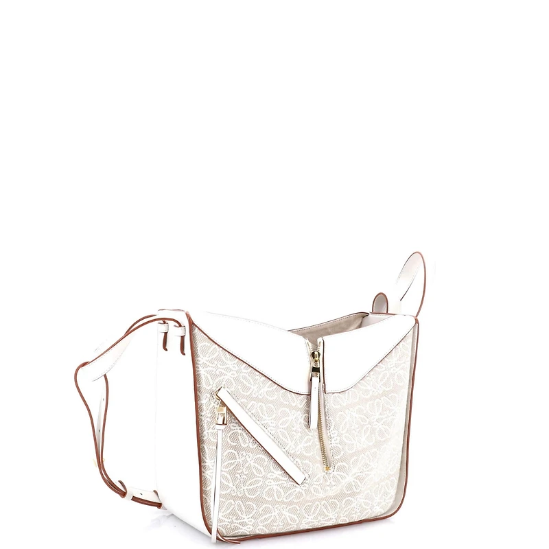 Pre-Owned Loewe Small Hammock Bag Leather and Anagram Jacquard