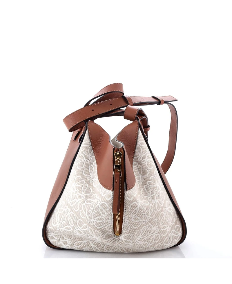 Pre-Owned Loewe Small Hammock Bag Leather and Anagram Jacquard