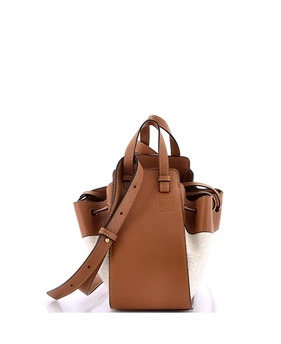 Pre-Owned Loewe Mini Hammock Bag Leather and Anagram Jacquard