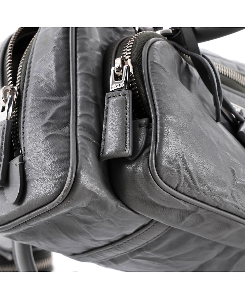 Pre-Owned Prada Re-Edition 2001 Top Handle Shoulder Bag Nappa Antique