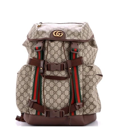 Pre-Owned Gucci Skateboard Backpack Gg Coated Canvas
