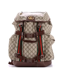 Pre-Owned Gucci Skateboard Backpack Gg Coated Canvas