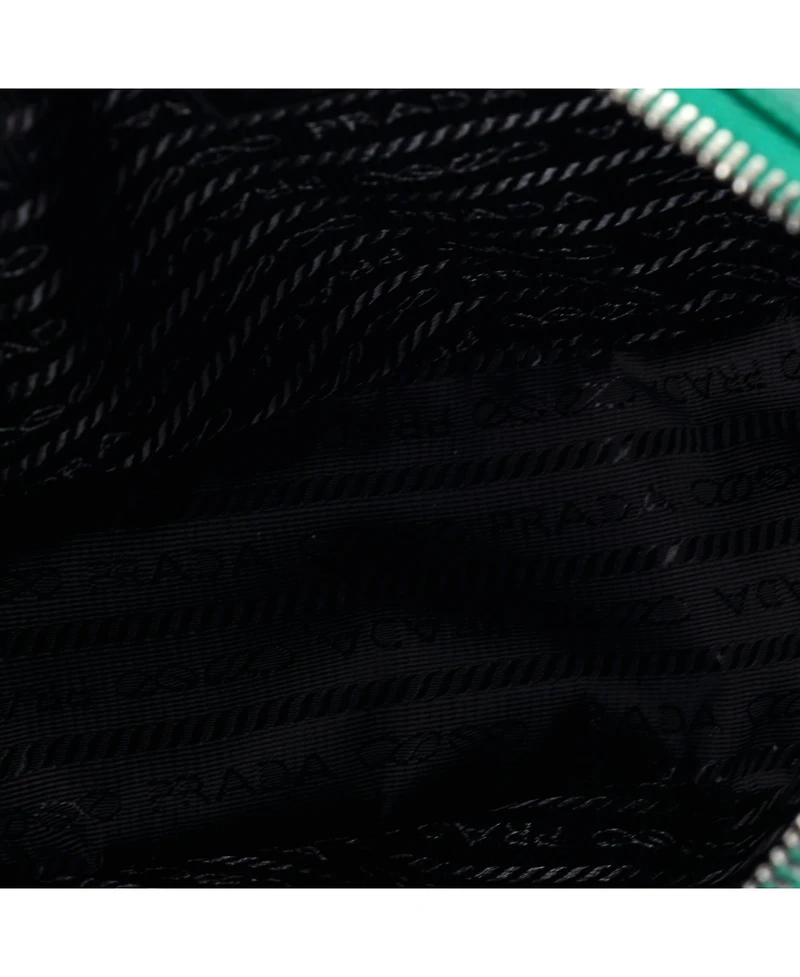 Pre-Owned Prada Mini Triangle Logo Wristlet Pouch Embossed Saffiano Leather